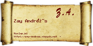 Zay András névjegykártya